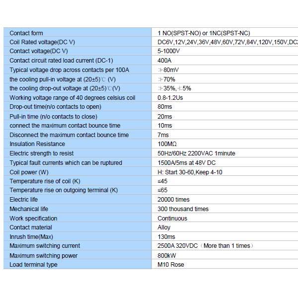 Relé de batería de litio de 400AH HV CC - Imagen 2