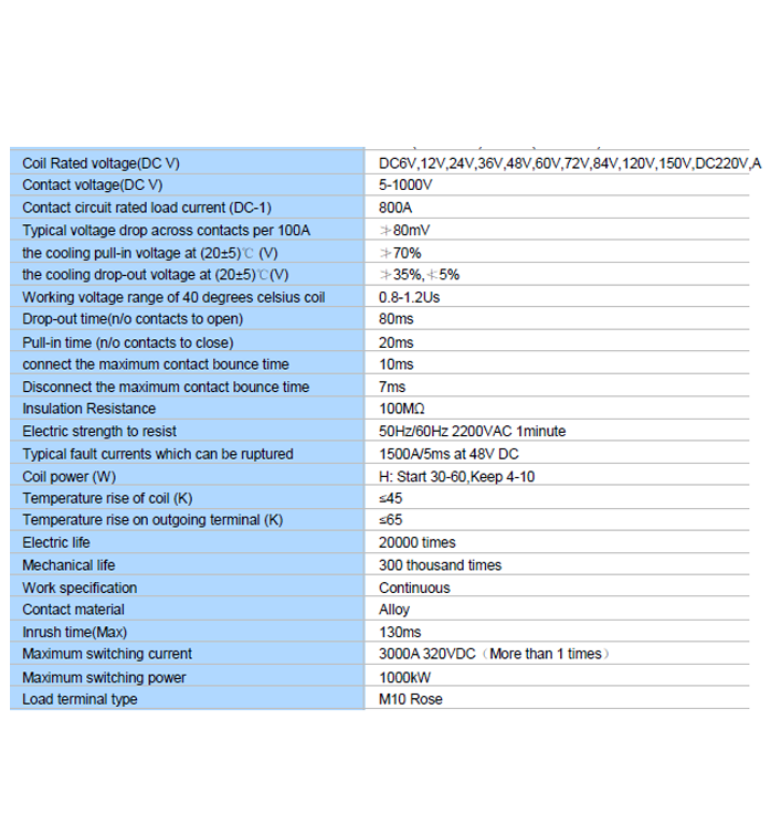 Relé de batería de litio de 800AH HV CC - Imagen 3